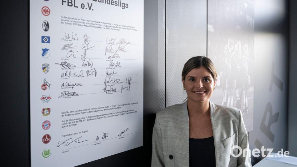 Die Präsidentin des neuen Ligaverbandes der Frauen-Bundesliga: Katharina Kiel. Bild: Hannes P. Albert/dpa
