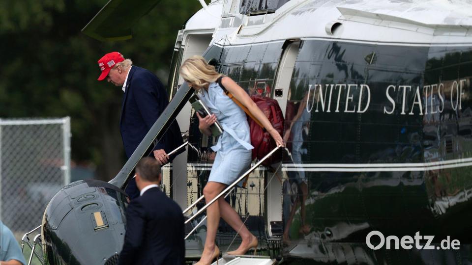 Natalie Harp ist oft an Trumps Seite zu sehen (Archivbild). Bild: Jose Luis Magana/AP/dpa