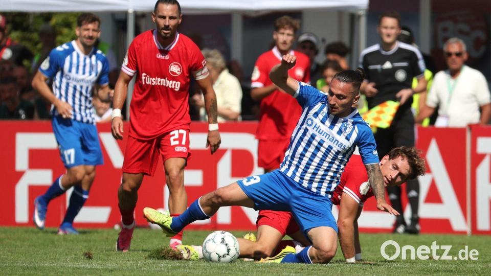 Eine Runde weiter: FCM-Spielmacher Baris Atik und Co. setzten sich in Bahlingen durch. Bild: Philipp von Ditfurth/dpa