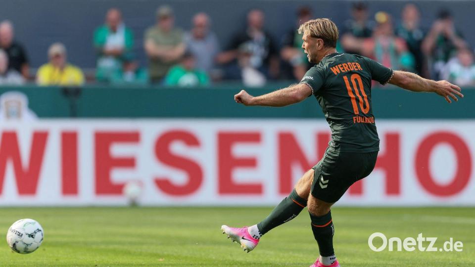 Erstes Spiel, erstes Tor: Niclas Füllkrug verwandelt gegen den Lüneburger SK seinen Foulelfmeter. Bild: Selim Sudheimer/dpa