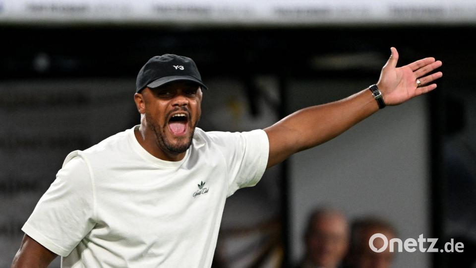 Vincent Kompany energisch an der Seitenlinie. Bild: Federico Gambarini/dpa