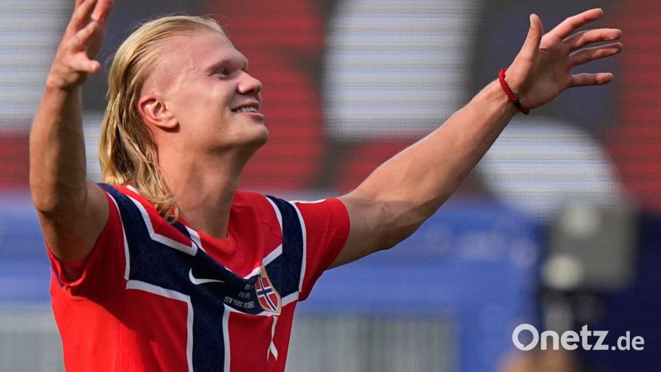 So sieht Erling Haaland jetzt nicht mehr aus. (Archivbild) Bild: Frank Franklin II/AP/dpa