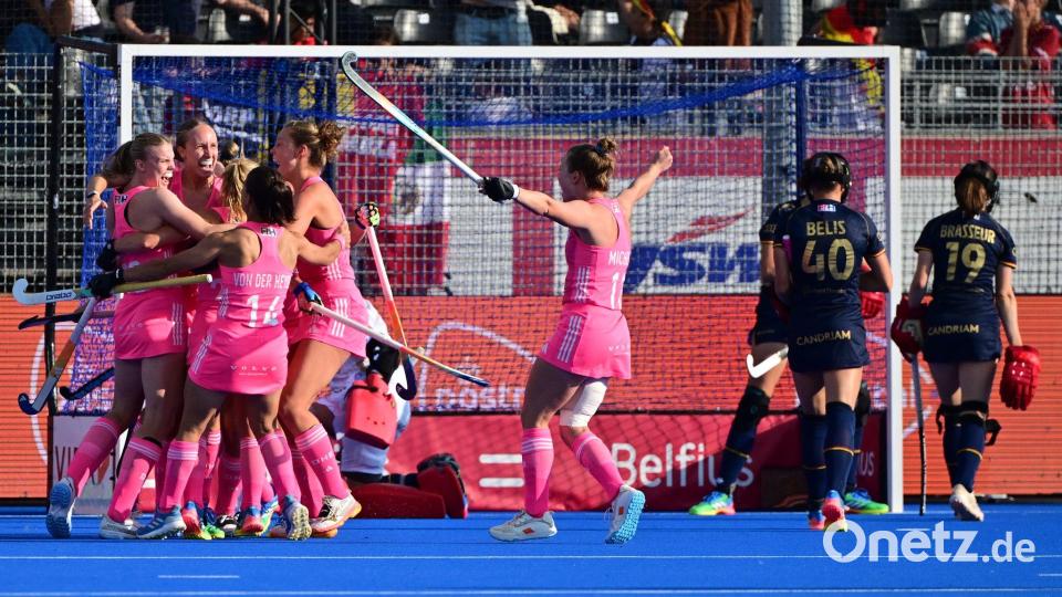 Die deutschen Damen sichern sich mit dem Sieg das Spiel um WM-Platz fünf. Bild: Dirk Waem//dpa
