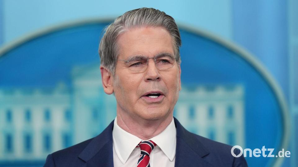 US-Finanzminister Bessent verkündet neue Sanktionsmaßnahmen gegen den Iran. Bild: Alex Brandon/AP/dpa