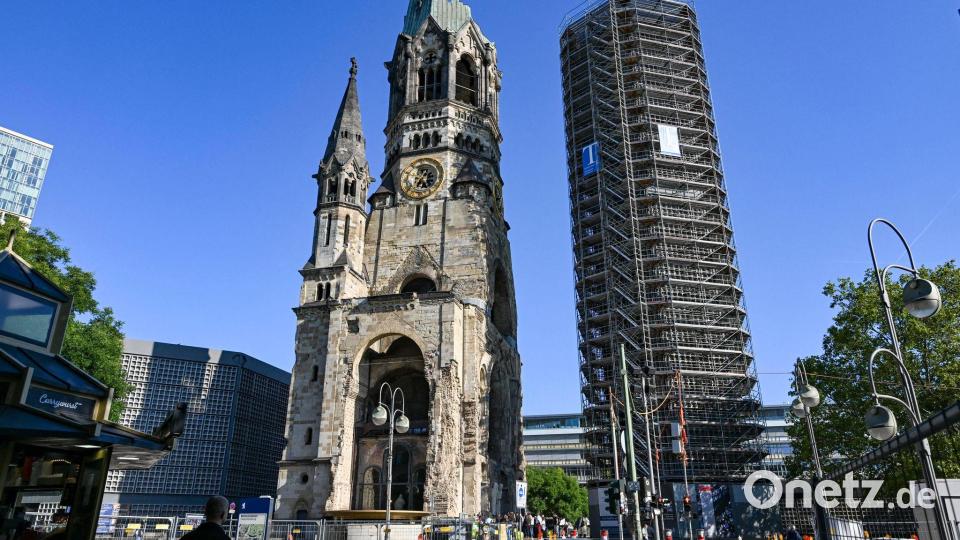 Die Turmruine - ein Mahnmal gegen den Krieg. Bild: Jens Kalaene/dpa