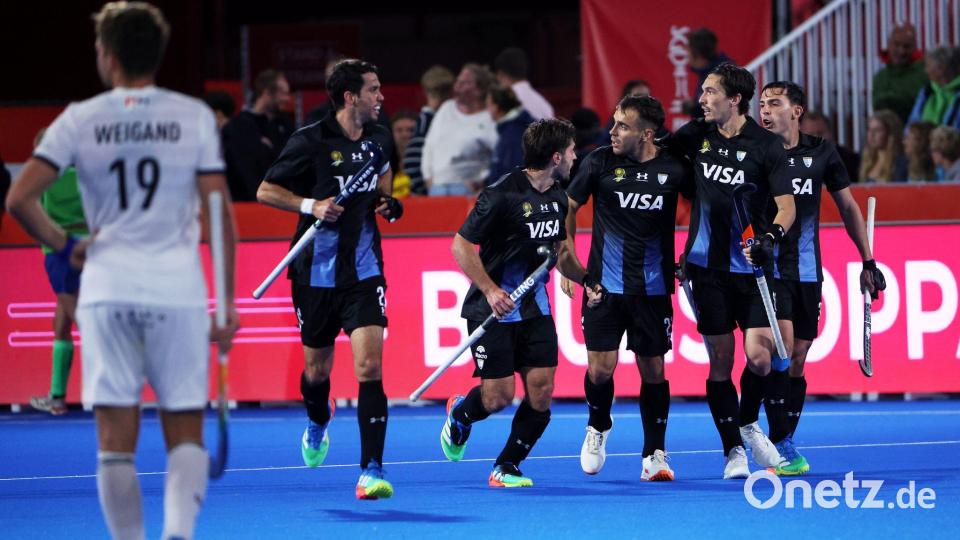 Argentinien glich durch eine Strafecke von Tomas Domene zum 1:1 aus. Bild: Omar Havana/AP/dpa
