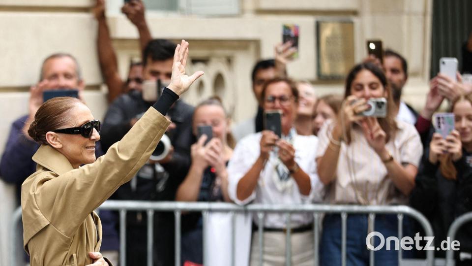 Die Fans jubelten, als Dion aus dem Wagen stieg. Bild: Simon Wohlfahrt/AFP/dpa