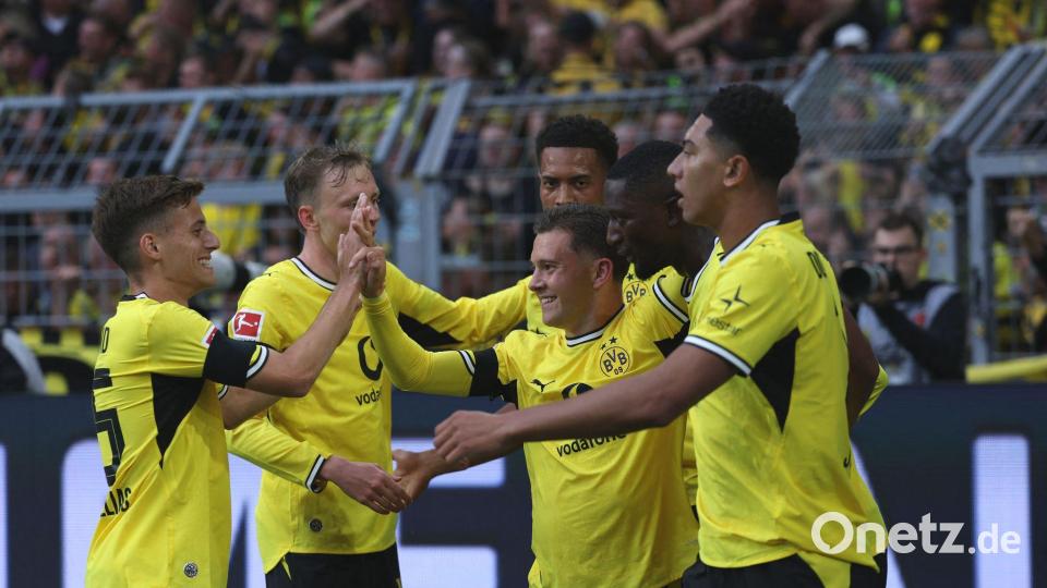 Der BVB hatte früh Grund zur Freude. Bild: Fabian Strauch/dpa