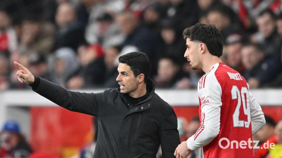 Wiedersehen mit Arsenal: Trainer Mikel Arteta und Nationalspieler Kai Havertz kommen Ende Oktober nach München. (Archivbild) Bild: Anke Waelischmiller/dpa