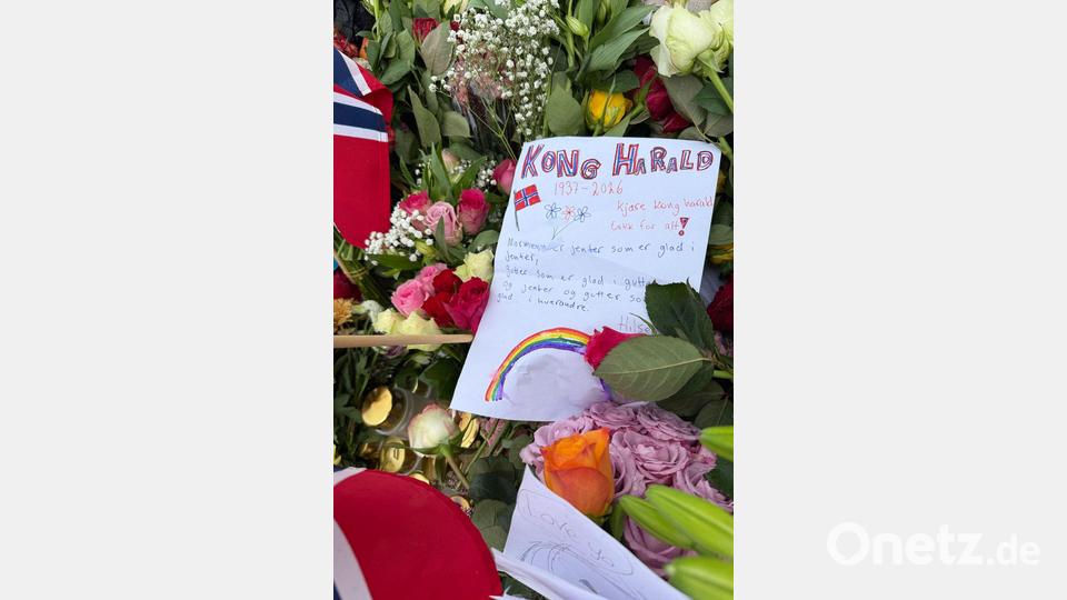 Viele Kinder haben Briefe an den gestorbenen König geschrieben. Bild: Julia Wäschenbach/dpa
