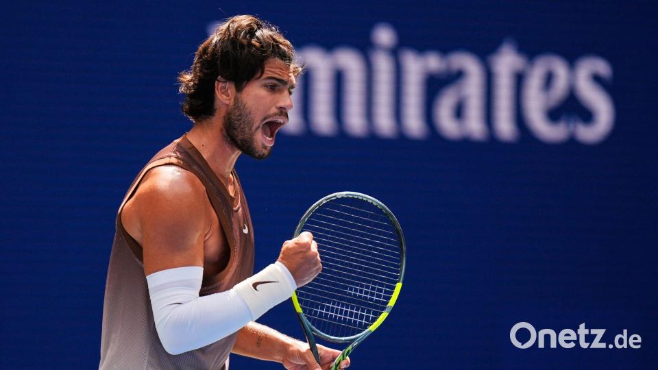 Darf wieder jubeln: Carlos Alcaraz. Bild: Seth Wenig/AP/dpa