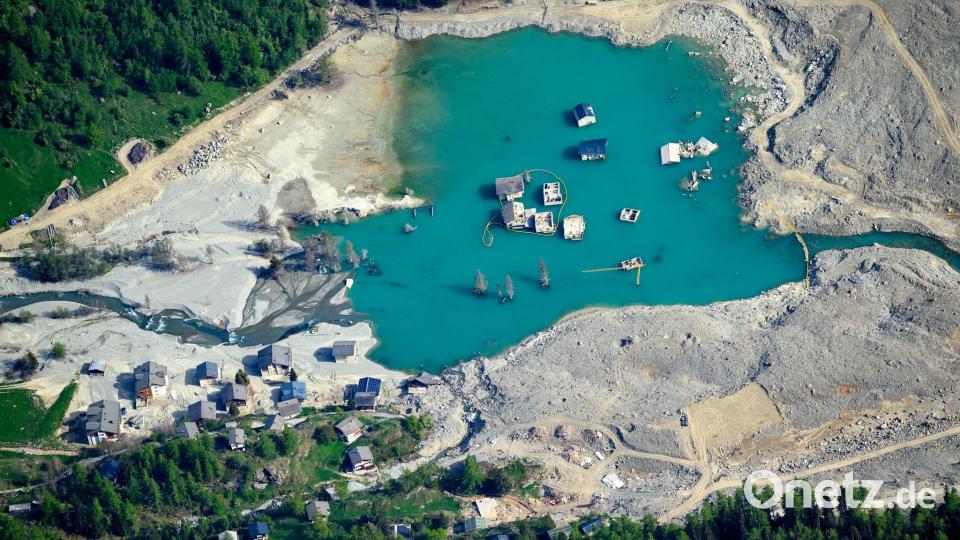 Der Gletscherabbruch von Blatten in der Schweiz war von der Dynamik her vergleichbar dem im Himalaya. (Archivbild) Bild: Laurent Gillieron/KEYSTONE/dpa