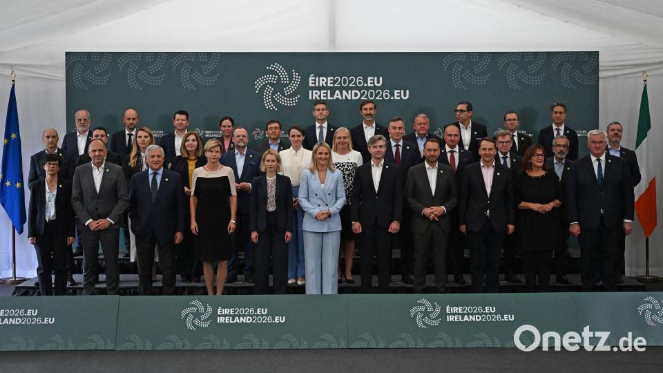 Beim informellen Treffen der Außenminister der EU-Staaten in Irland gab es gute Neuigkeiten für die Ukraine. Bild: Michael Brandt/dpa