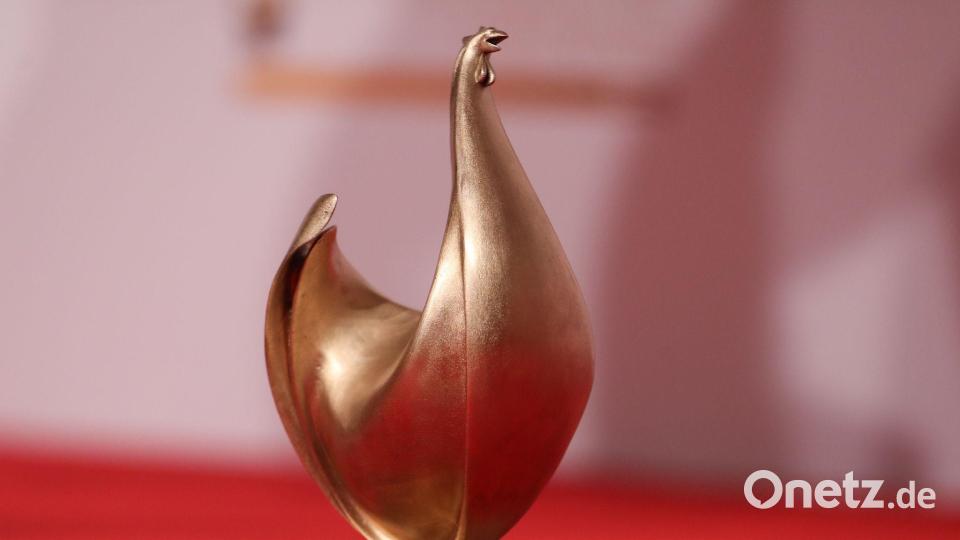Diese Skulptur erhalten die Gewinner des Publikumspreises „Goldene Henne“. (Archivbild) Bild: Jan Woitas/dpa-Zentralbild/dpa