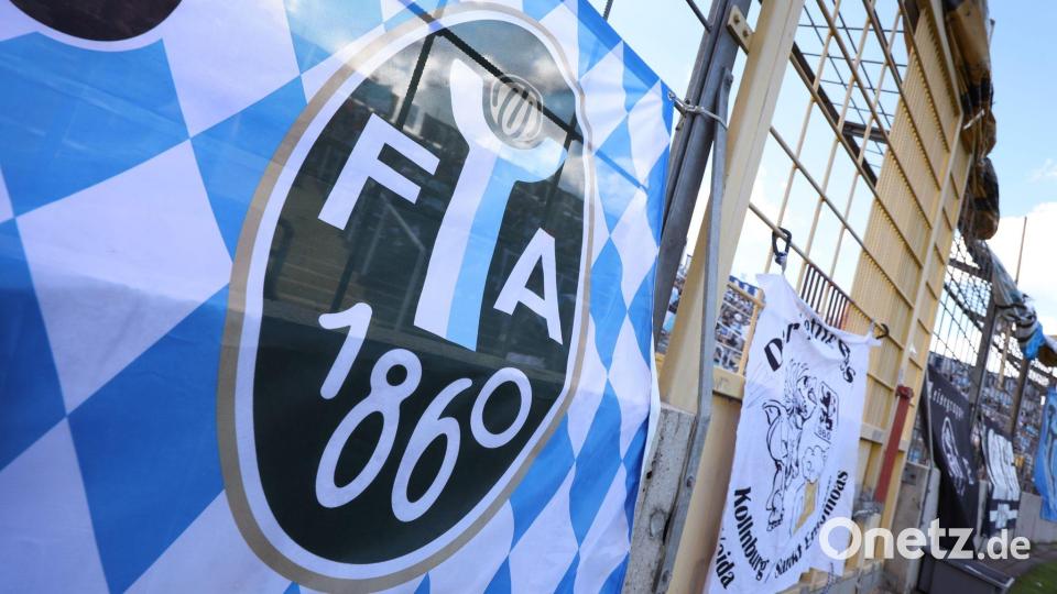 Auf dieses Logo wich 1860 München zu Saisonbeginn aus. (Archivbild) Bild: Karl-Josef Hildenbrand/dpa