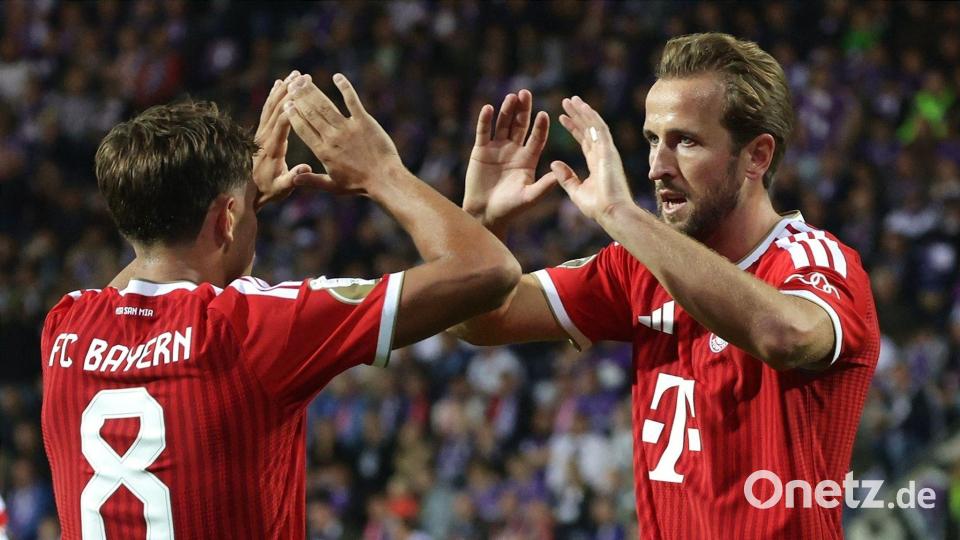 Doppelter Jubel: Harry Kane und Tom Bischof trafen für die Bayern. Bild: David Ebener/dpa