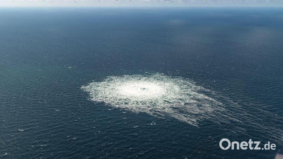Die  Sprengsätze explodierten nach Angaben der Bundesanwaltschaft am 26. September 2022 in 80 Meter Tiefe. (Archivbild) Bild: -/Danish Defence Command/dpa