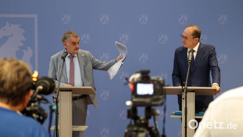Laut NRW-Innenminister Herbert Reul gibt es Entwicklungen bei der Suche nach dem Sabotage-Verdächtigen. Bild: Christoph Reichwein/dpa