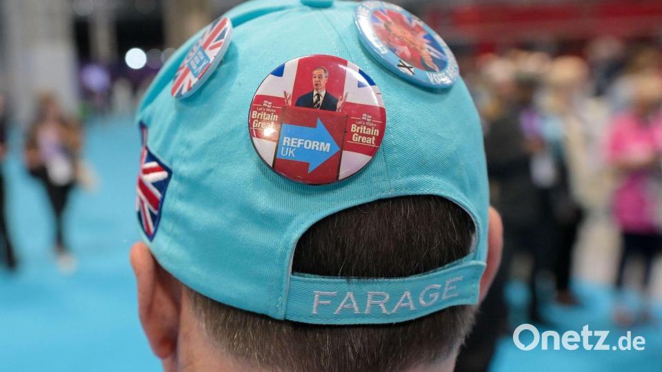 Unter den Parteimitgliedern sind etliche Fans von Farage. Bild: Thomas Krych/AP/dpa