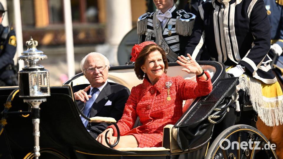 Der schwedische König Carl XVI. Gustaf und Königin Silvia bei ihrer Goldenen Hochzeit im Juni 2026. (Archivbild) Bild: Henrik Montgomery/TT News Agency/AP/dpa