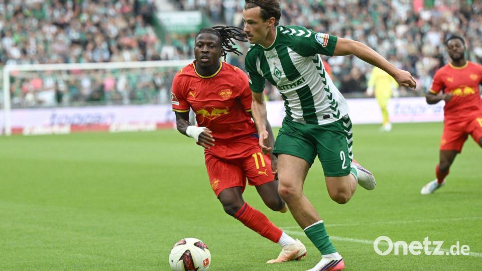 Leipzig versuchte es immer wieder über Flüegelspieler Johan Bakayoko. Bild: Carmen Jaspersen/dpa