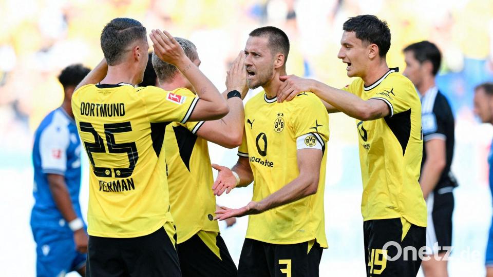 Dortmund feiert eine furiose Aufholjagd. Bild: Uwe Anspach/dpa