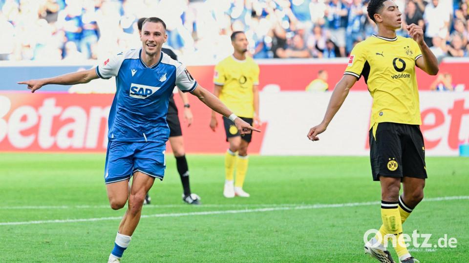 Nach Lemperles Tor sah Hoffenheim wie der sichere Sieger aus. Bild: Uwe Anspach/dpa