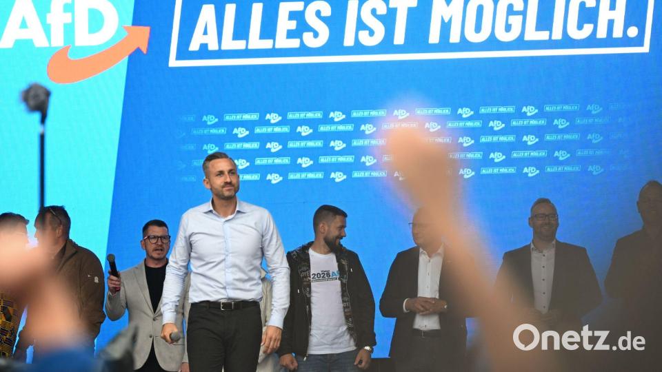 AfD-Spitzenkandidat Ulrich Siegmund hofft auf einen historischen Wahlsieg. Bild: Michael Brandt/dpa