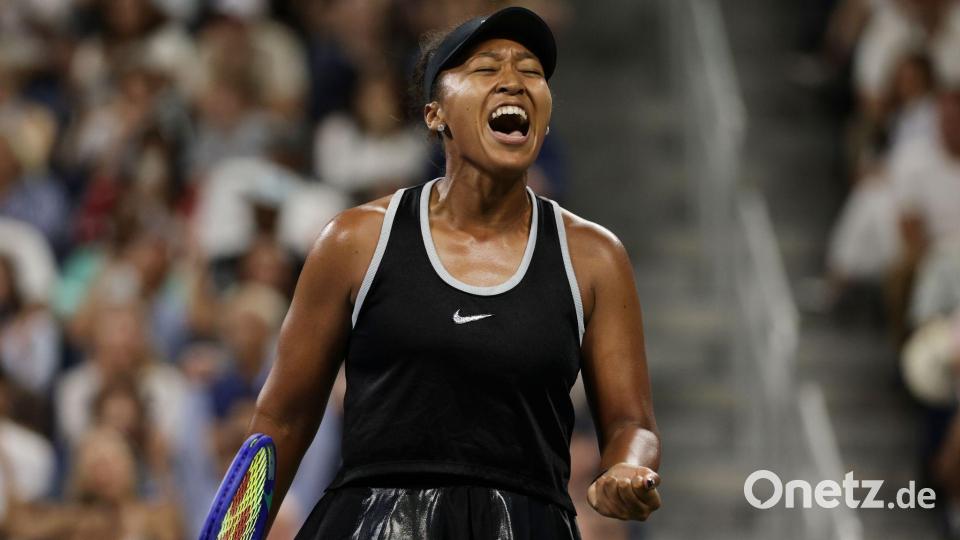 Naomi Osaka jubelt erleichtert. Bild: Adam Hunger/AP/dpa