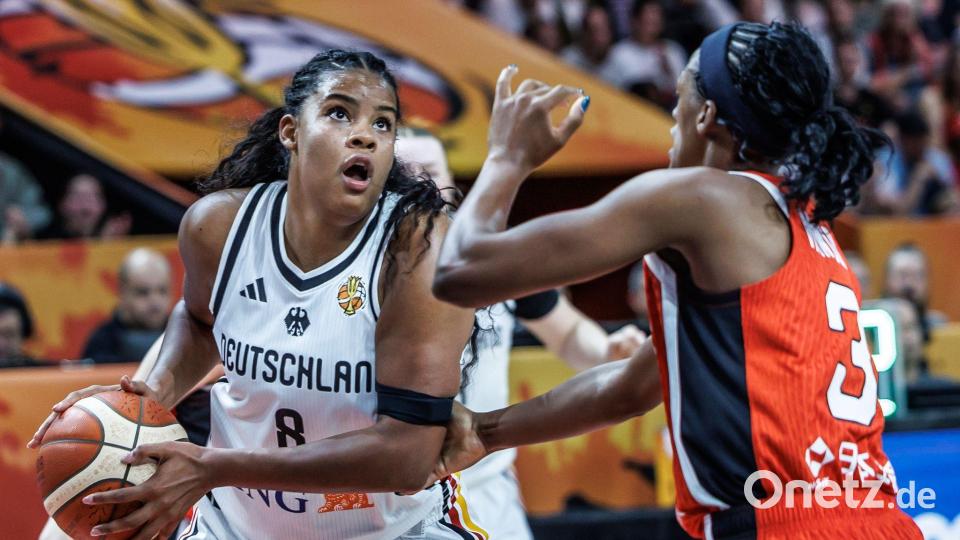 Nyara Sabally zeigte gegen Japan ihren Wert für das deutsche Team. Bild: Andreas Gora/dpa