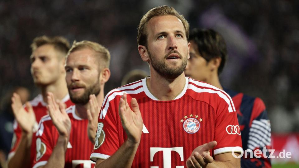 Harry Kane soll beim FC Bayern auch in Zukunft Tore schießen. (Archivbild) Bild: David Ebener/dpa