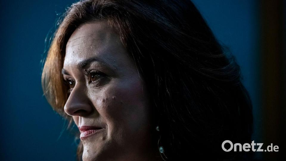 Die CDU-Generalsekretärin musste die Wahlniederlage als erste Vertreterin der Bundespartei kommentieren. Bild: Christoph Soeder/dpa