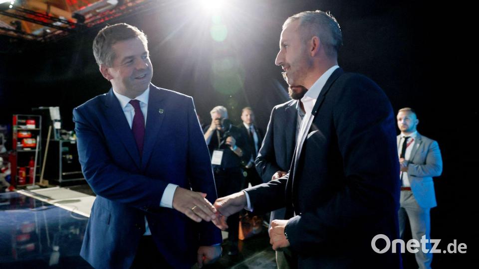 Sven Schulze (CDU) und Ulrich Siegmund (AfD). Bild: Jan Woitas/dpa