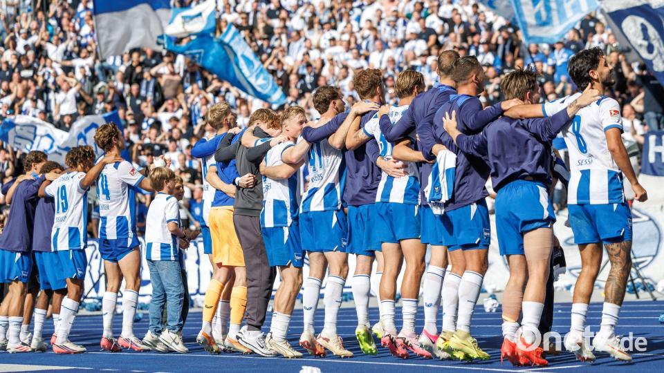 Hertha BSC ist Tabellenführer der 2. Fußball-Bundesliga. Bild: Andreas Gora/dpa