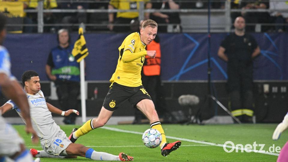 Nach Beiers Hereingabe fiel das 1:0. Bild: Bernd Thissen/dpa