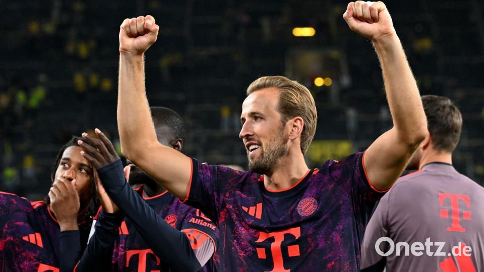 Harry Kane jubelt - bald auch über die Ehrung des Ballon d'Or? (Archivbild) Bild: Federico Gambarini/dpa