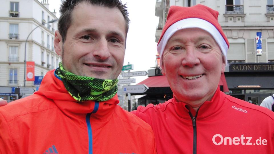 Markus Schreiner (links) und Reinhold Wildenauer laufen für die Stadt Weiden. Bild: esa