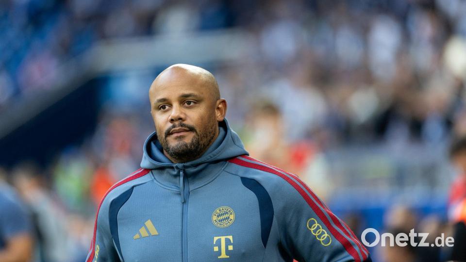 Brust raus: Die Bayern und Trainer Vincent Kompany haben ein klares Ziel vor Augen. (Archivbild) Bild: Fabian Strauch/dpa