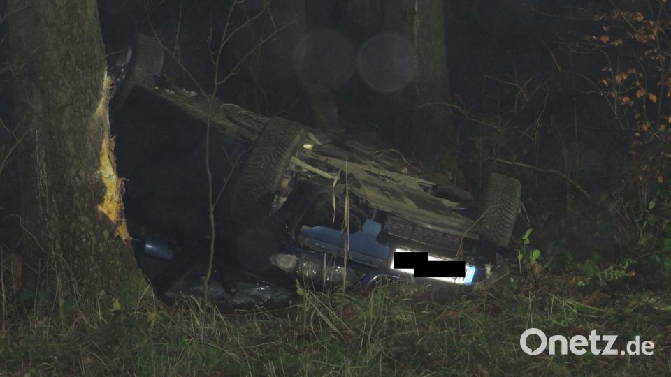 Am Baum sind deutlich Spuren des Aufpralls zu erkennen. Bild: adj