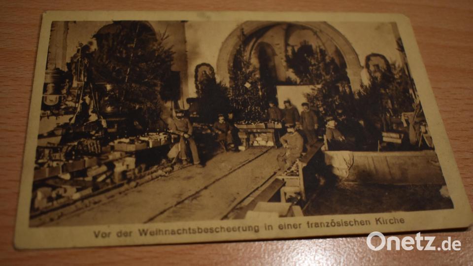 Diese Karte sandte eine Soldat aus Frankreich nach Wunsiedel im Jahr 1915. In einer Kirche schlugen die Deutschen ihr Lager auf. Bild: lue