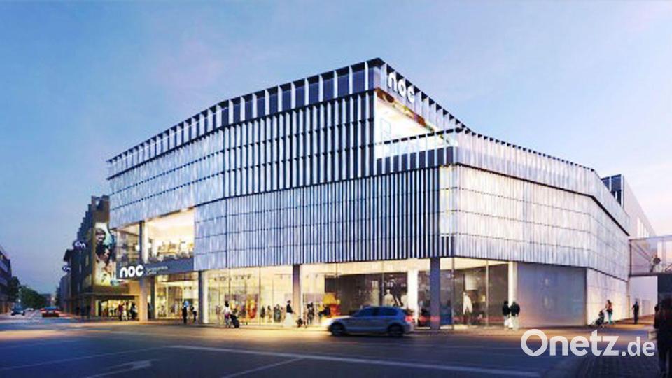 Die helle, edle Fassadengestaltung verbindet jeder mit dem NOC. Die hellen Keramikstelen werden aber nur in der Sedan- und Weißenburgstraße sowie in Teilen der Ring- und Goethestraße die Stadtgalerie verschönern. Bild: Meck-Architekten