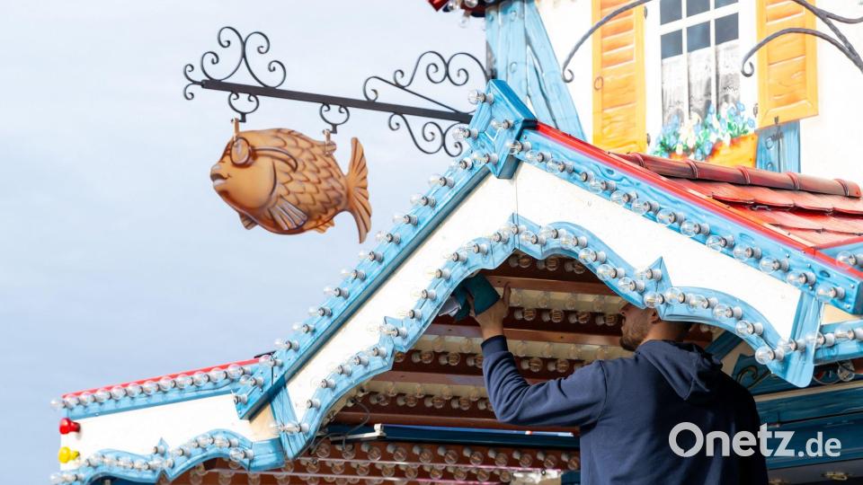 München: Aufbauarbeiten für das 191. Oktoberfest Bild: Lennart Preiss/dpa