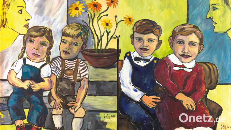 Einladungskarte zur Ausstellung „Ost-West-Dialog“ in Weiden. Bild: Evi Steiner-Böhm & Roswitha Braun-Sauerstein