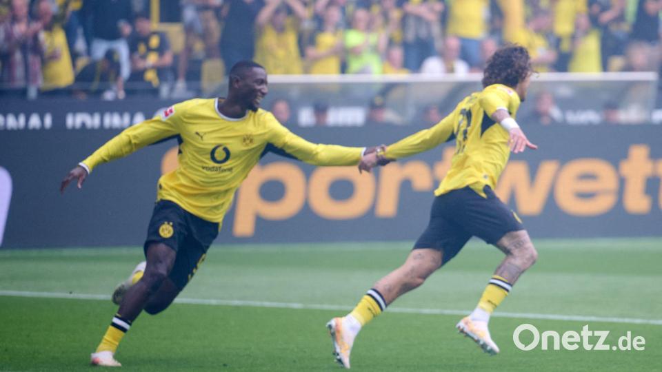 Serhou Guirassy (l) und Fábio Silva harmonierten prächtig. Bild: Bernd Thissen/dpa