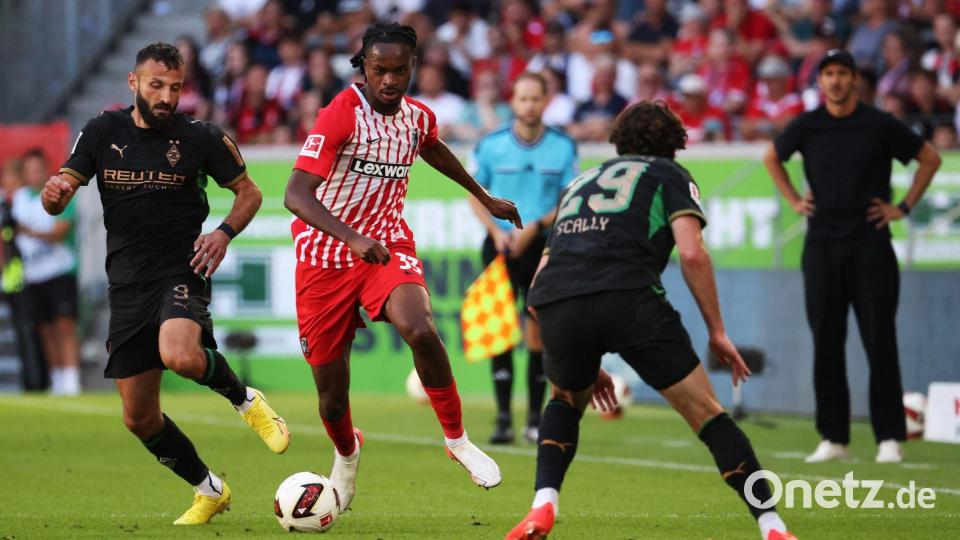 Ab durch die Mitte: Freiburgs Jordy Makengo. Bild: Philipp von Ditfurth/dpa