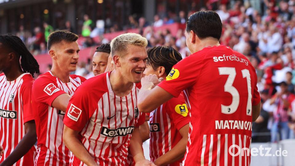 Freiburger Freude über den perfekten Saisonstart. Bild: Philipp von Ditfurth/dpa