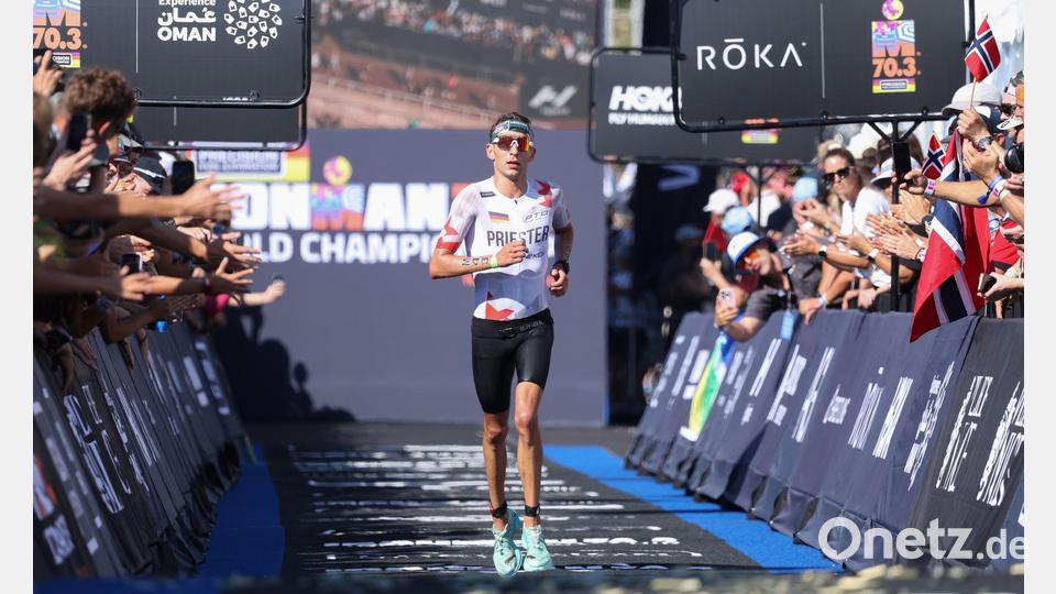 Zwei Jahre nach einem Herzinfarkt hat Lasse Nygaard Priester bei der Ironman70.3-Weltmeisterschaft in Nizza einen tollen fünften Platz erreicht. Bild: Ingo Kutsche/SPORTS-MEDIA Agency/dpa