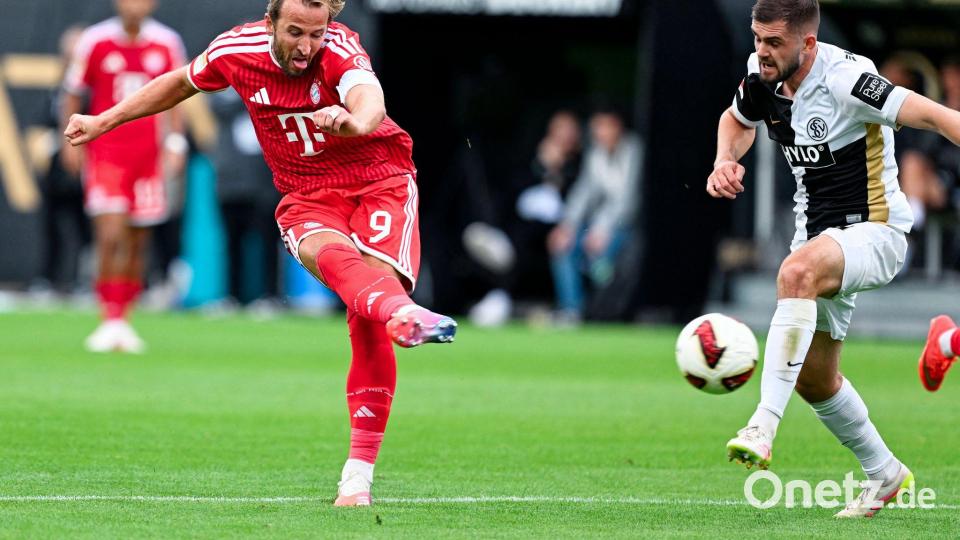Harry Kane erzielte das 2:1 für den FC Bayern München. Bild: Uwe Anspach/dpa