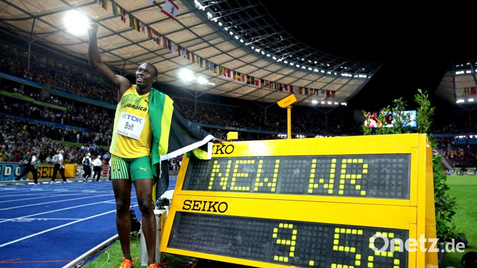Lief Weltrekord in Berlin: Sprint-Legende Bolt. (Archivbild) Bild: Kay Nietfeld/epa/dpa