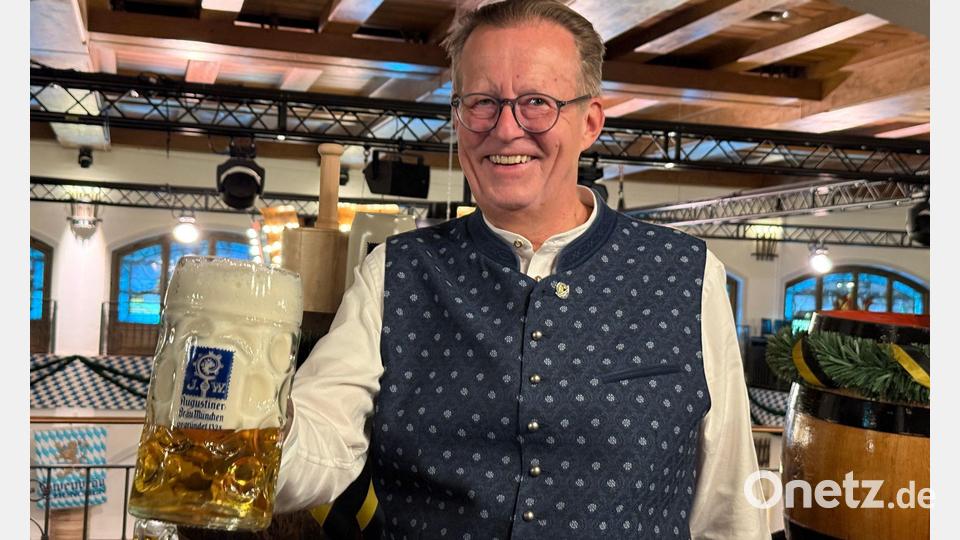 Martin Leibhard, Vorsitzender des Vereins Münchener Brauereien, bei der Wiesnbierprobe. Bild: Sabine Dobel/dpa